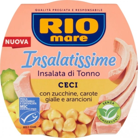 Przejdź do produktu Sałatka tuńczyk ciecierzyca marchewka Insalatissime Tuna Salad 160g - Rio Mare