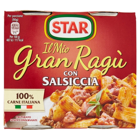 Przejdź do produktu Sos z kiełbasą il mio Gran Ragù con Salsiccia 2x180g - Star