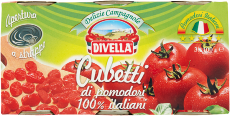 Przejdź do produktu Pomidory krojone Cubetti di pomodori 3x400g - Divella