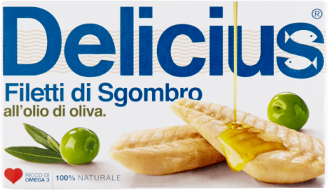 Przejdź do produktu Filety z makreli w oliwie Filetti di sgombro olio di oliva 125g - Delicius