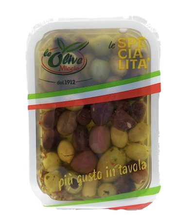 Przejdź do produktu Oliwki mieszanka Tris 250g - Miccio