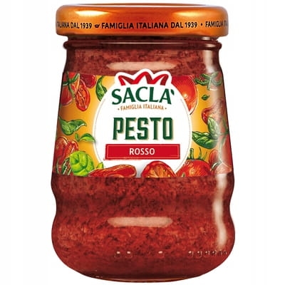 Przejdź do produktu Pesto Rosso Sos z bazylią i suszonymi pomidorami 90g - Sacla
