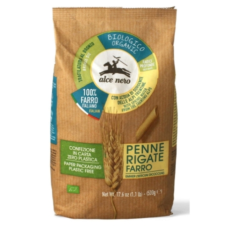 Przejdź do produktu Makaron z płaskurki Penne Rigate Farro BIO 500g - Alce Nero