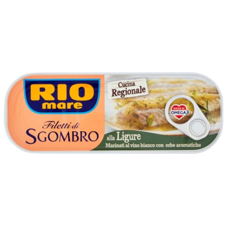 Przejdź do produktu Filety z makreli Filetti di Sgombro alla Ligure 120g - Rio Mare