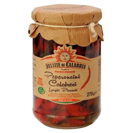 Przejdź do produktu Papryczki w zalewie Peperoncini Calabresi 270g - Delizie di Calabria