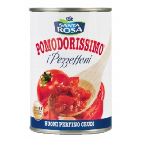 Przejdź do produktu Włoskie pomidory krojone Pomodorissimo i Pezzentoni 400 g- Santa Rosa