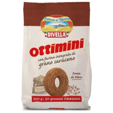 Przejdź do produktu Ciastka Ottimini Grano Saraceno 300g - Divella z mąką gryczaną
