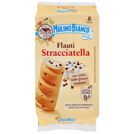 Przejdź do produktu Ciastka z kremem Flauti Stracciatella 280g - Mulino Bianco