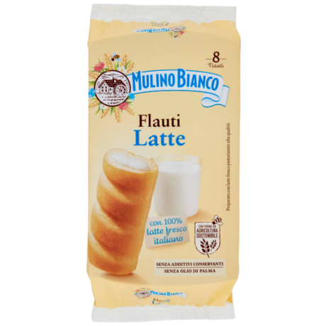 Przejdź do produktu Ciastka z kremowym nadzieniem Flauti Latte 280g - Mulino Bianco