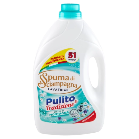 Przejdź do produktu Płyn do prania Pulito Brezza Di Montagna 2550ml  - Spuma di Sciampagna