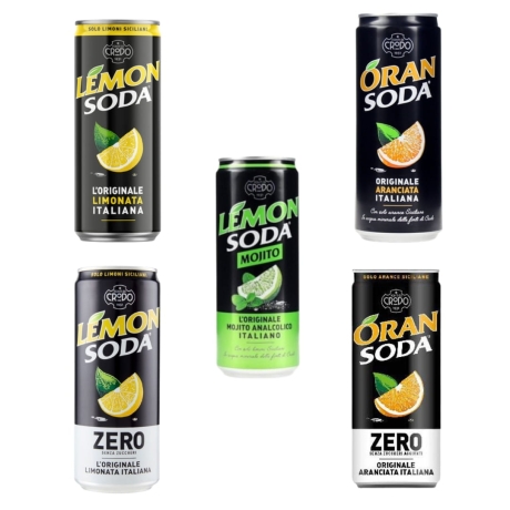 Przejdź do produktu Włoska lemoniada Lemon Soda różne smaki w puszkach - Fondi Di Crodo 5 x 330 ml