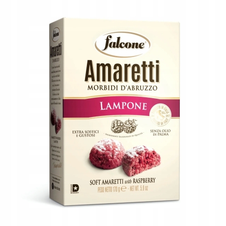 Przejdź do produktu Ciastka Amaretti Morbidi Lampone 170g - Falcone