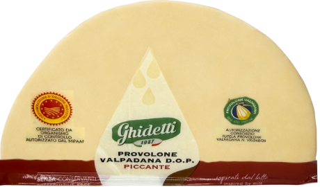 Przejdź do produktu Ser Provolone Valpadana PDO pikantny, półksiężyc 200g - Ghidetti