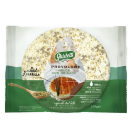 Przejdź do produktu Ser łagodny Provolone w krążku do grillowania z oregano 200g - Ghidetti