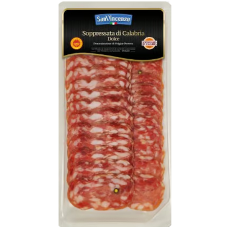 Przejdź do produktu Soppressata di Calabria DOP w plastrach 80g - San Vincenzo