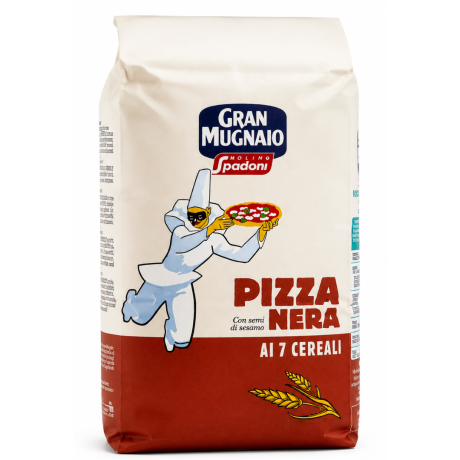 Przejdź do produktu Mąka Farina Per Pizza Nera Ai 7 Cereali 1kg - Gran Mugnaio