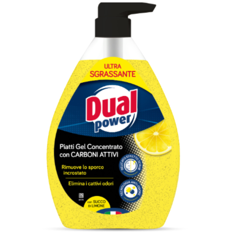 Przejdź do produktu Płyn do naczyń Concentrato con Carboni Attivi con Succo di Limone 600ml - Dual Power