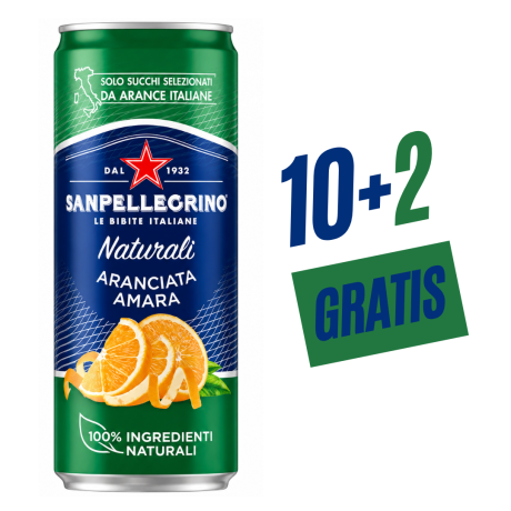 Przejdź do produktu Napój gazowany Aranciata Amara 330ml - San Pellegrino 10 + 2