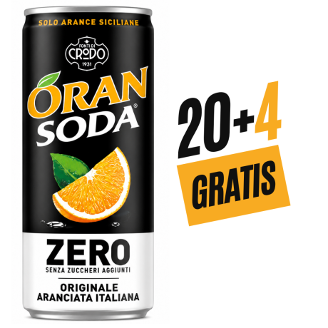 Przejdź do produktu Napój gazowany Oran Soda Zero w puszce 330ml - Fondi Di Crodo 20 + 4