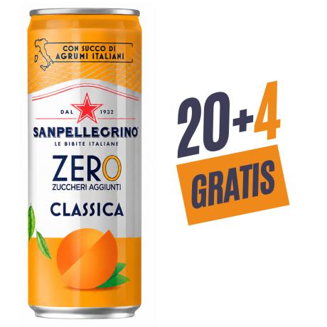 Przejdź do produktu Napój gazowany Aranciata Zero 330ml - San Pellegrino 20 + 4