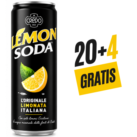 Przejdź do produktu Napój gazowany o smaku cytryny Lemon Soda 330ml - Fondi Di Crodo 20 + 4