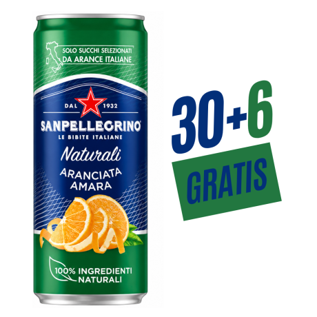 Przejdź do produktu Napój gazowany Aranciata Amara 330ml - San Pellegrino 30 + 6