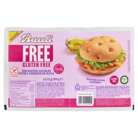 Przejdź do produktu Bułka bezglutenowa Focaccia olio extravergine 300g - Bauli