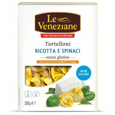 Przejdź do produktu Tortellini bezglutenowe z serem ricotta i szpinakiem 250g - Le Veneziane