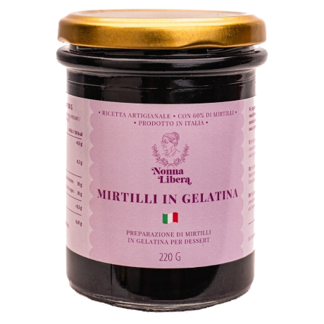 Przejdź do produktu Jagoda w żelu frużelinia Mirtilli in gelatina 220g - Nonna Libera