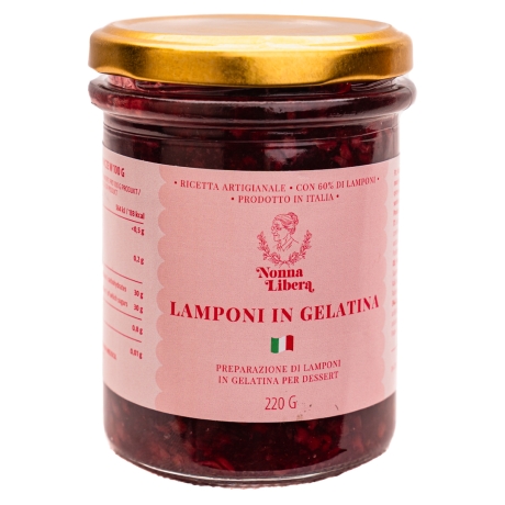 Przejdź do produktu Malina w żelu frużelinia Lamponi in gelatina 220g - Nonna Libera