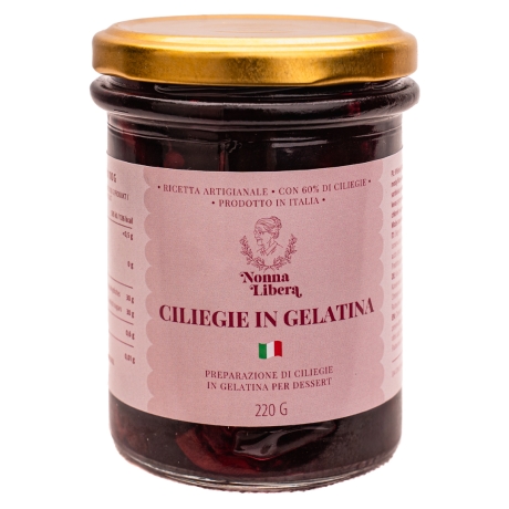 Przejdź do produktu Wiśnie w żelu frużelinia Ciliegie in gelatina 220g - Nonna Libera