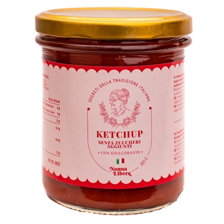 Przejdź do produktu Ketchup bez cukru z pomidorów Ketchup senza zuccheri aggiunti 280g - Nonna Libera