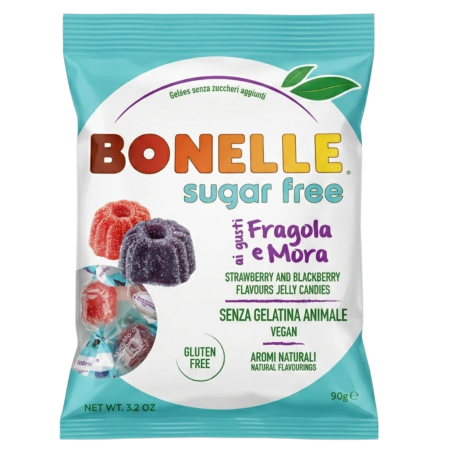 Przejdź do produktu Cukierki bez cukru truskawka/jeżyna Bonelle Sugar free 90g - Fida