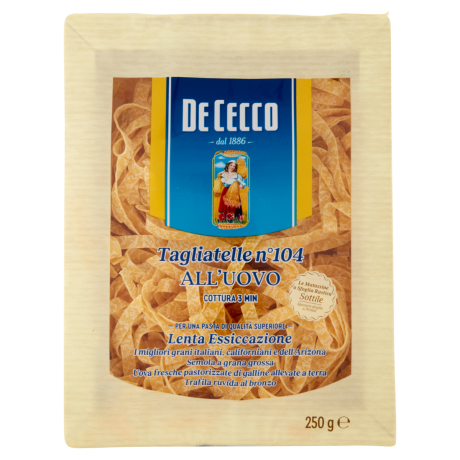 Przejdź do produktu Makaron jajeczny Tagliatelle All' Uovo n. 104 250g - De Cecco