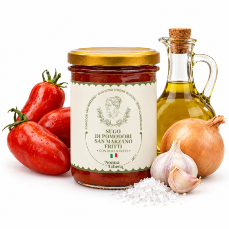 Przejdź do produktu Sos ze smażonych pomidorów Sugo di Pomodori San Marzano Fritti con Olio d'Oliva 280g - Nonna Libera