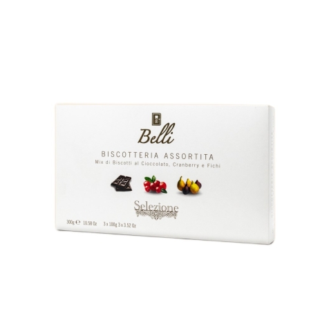 Przejdź do produktu Mieszanka Ciasteczek z Czekoladą, Żurawiną i Figami Biscotteria Assortita 3x100g - Belli